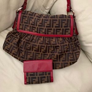 Authentic Fendi Purse with a marching wallet.